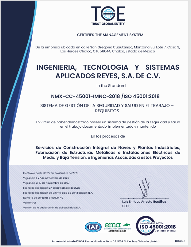 Certificado ISO 45001
