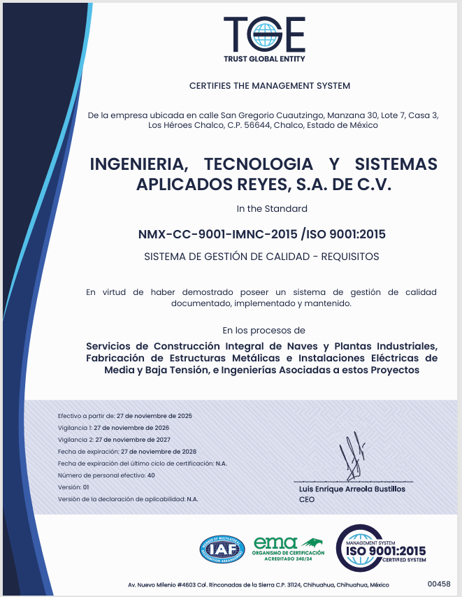 Certificado ISO 9001